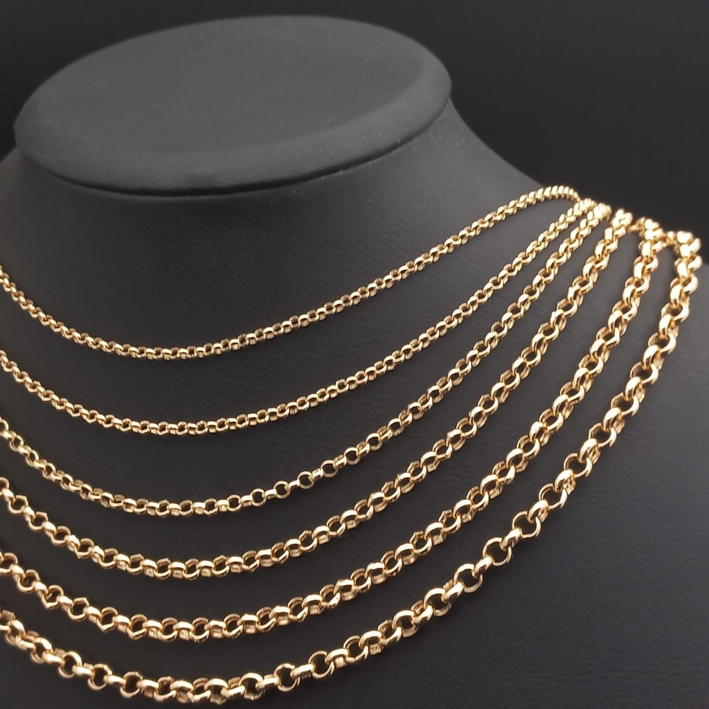[N-SGROC-MW-5MM-6.5IN] 14K Solid Gold Chunky Rolo Chain Necklace | Bold Thick Link | Statement Layering for Men & Women (5 mm, 6.5" - 17 cm)